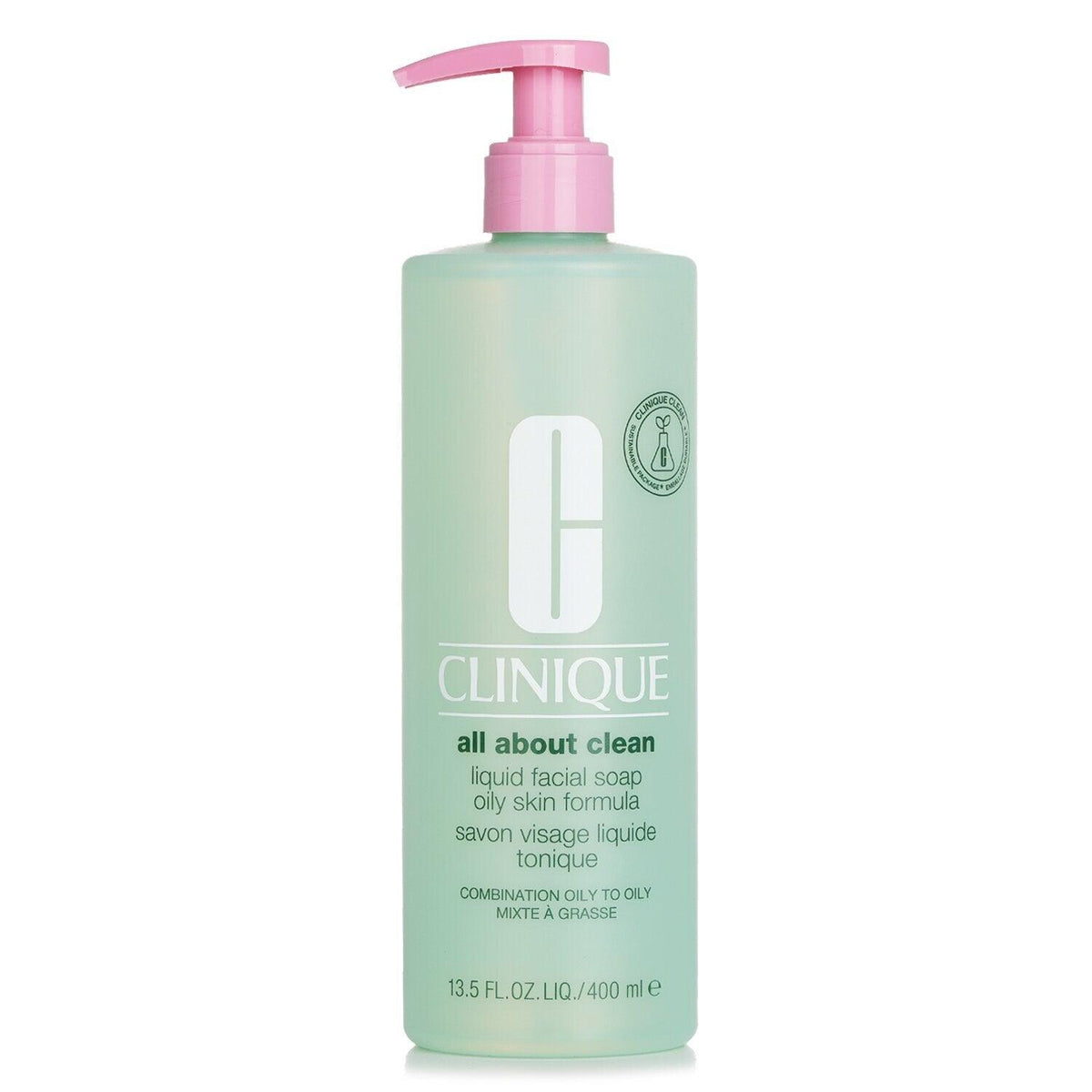 Clinique All About Clean Liquid Facial Soap Oily Skin Formula 400Ml קליניק סבון נוזלי לפנים המתאים לעור מעורב עד שמנוני מאוד-GLAM42