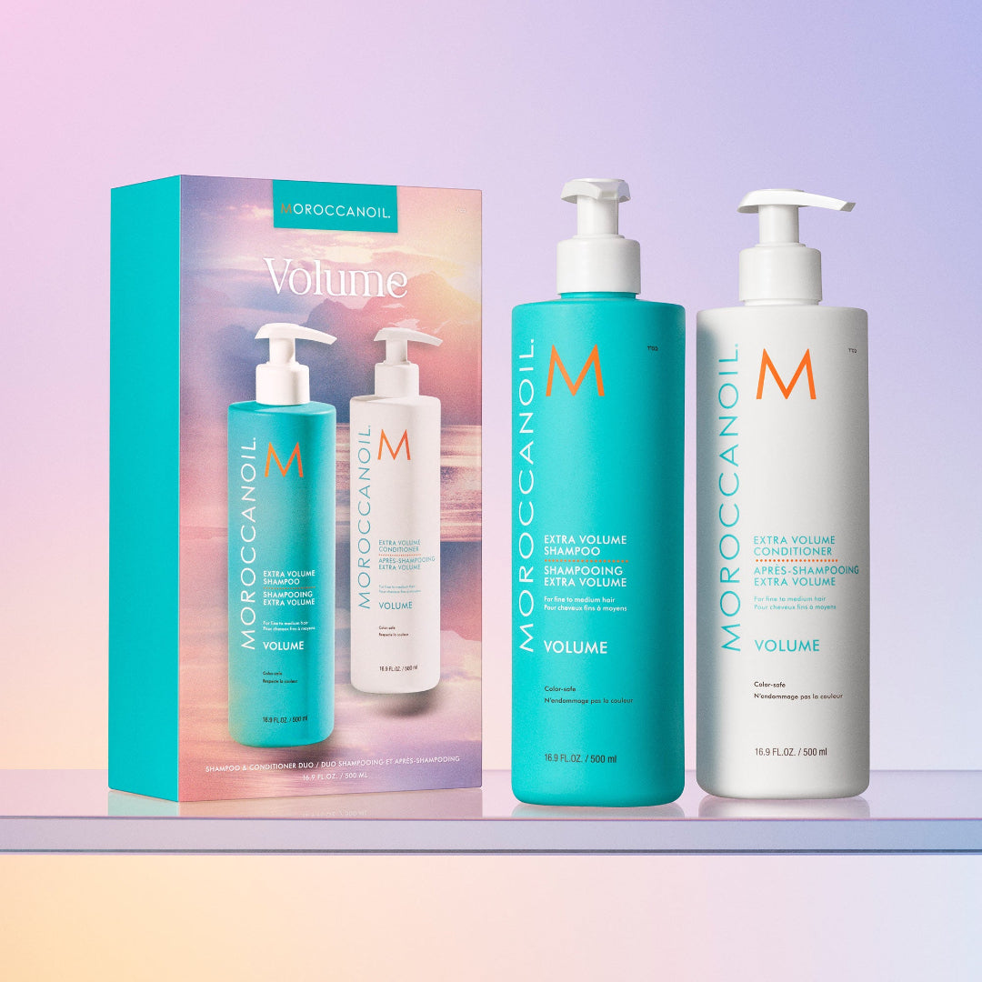 Moroccanoil Shampoo And Conditioner 500ml Volume מרוקן אויל מארז שמפו ומרכך להענקת נפח-GLAM42