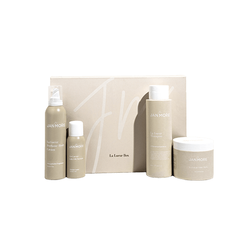 Jan Moŕe - מארז 4 מוצרים La Lueur הכולל שמפו, מסכה, ספריי סרום ומוס גוף-GLAM42