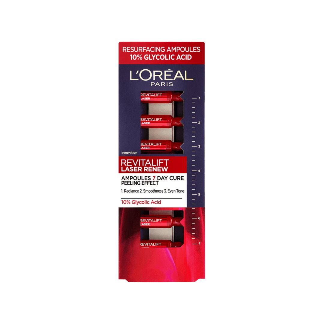 L'Oreal Paris Revitalift Laser Ampoules לוריאל אמפולות לאפקט פילינג רויטליפט לייזר
