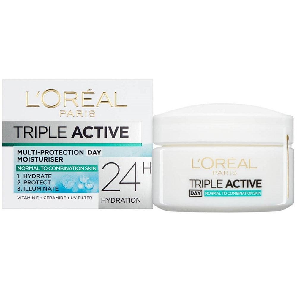 L'Oreal Paris Triple Active Day 50 קרם לחות פעולה משולשת לעור רגיל עד מעורב-GLAM42