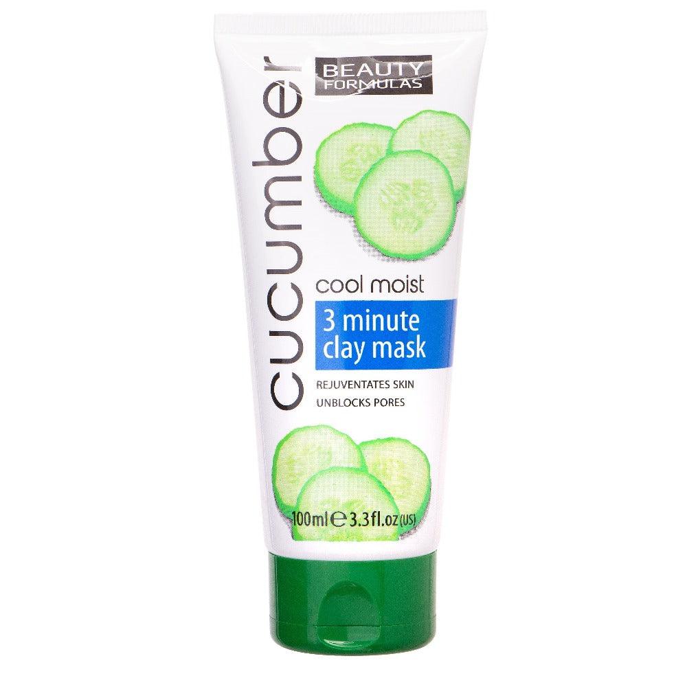 Beauty Formulas מסכת חימר לעור הפנים מעושרת בתמציות מלפפונים-GLAM42