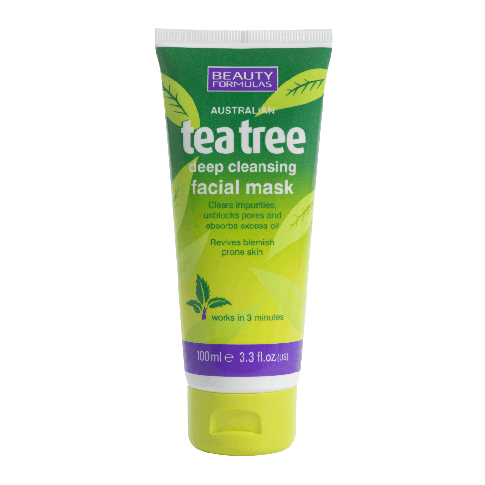 Beauty Formulas Tea Tree מסכת חימר לניקוי עמוק של הפנים-GLAM42