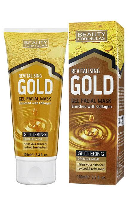 BEAUTY FORMULAS מסכת ג'ל פנים זהב נוצצת מועשרת בתמציות קולגן-GLAM42