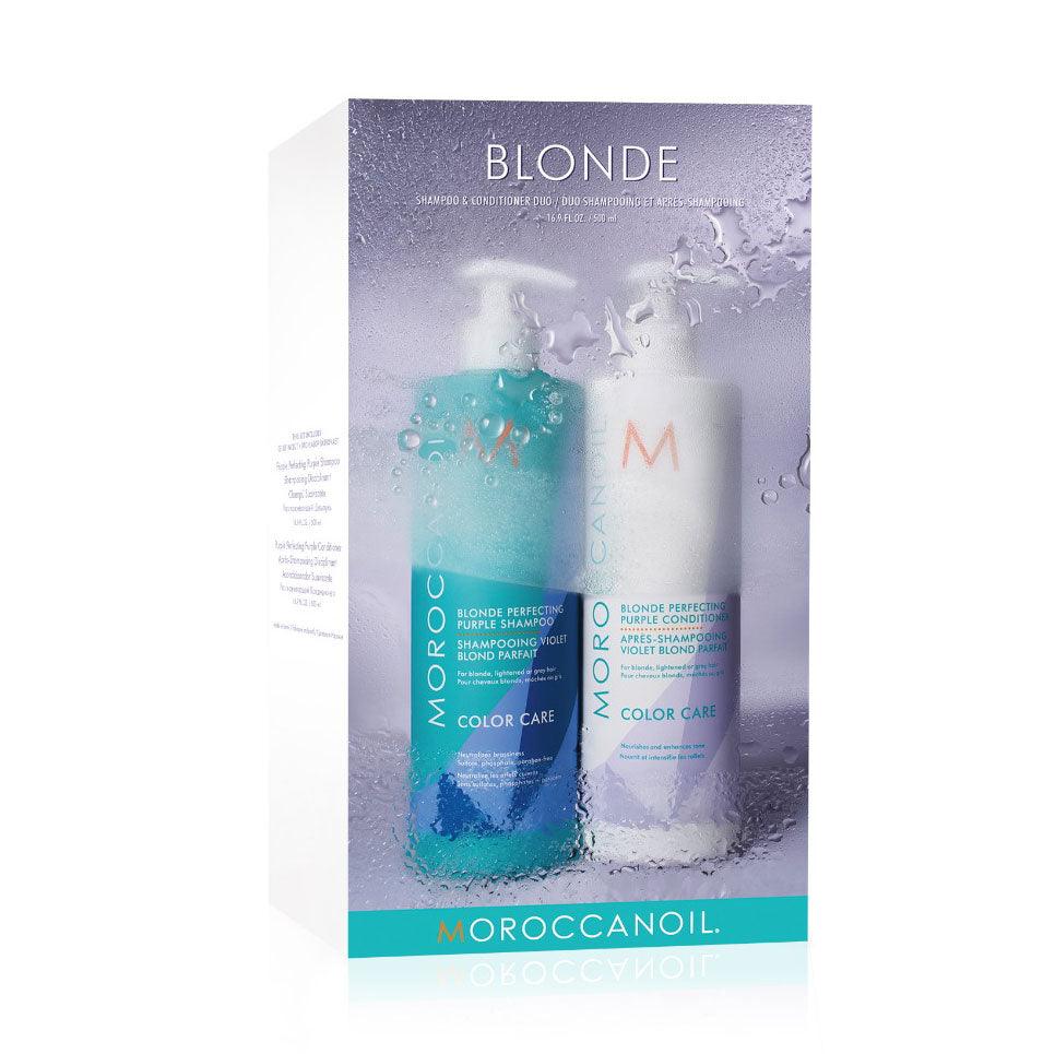 Moroccanoil Shampoo And Conditioner 500ml Purple מרוקן אויל מארז שמפו ומרכך סילבר-GLAM42