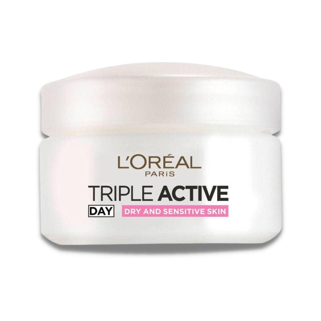 L'Oreal Paris Triple Active Day Fresh 50 - קרם לחות פעולה משולשת לעור יבש 50 מ"ל-GLAM42