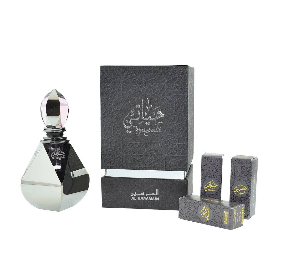 Al Haramain Hayati Perfume Oil 4Pcs 3Ml+3 Refillable 3Ml סט בושם אל חרמין יוניסקס-GLAM42