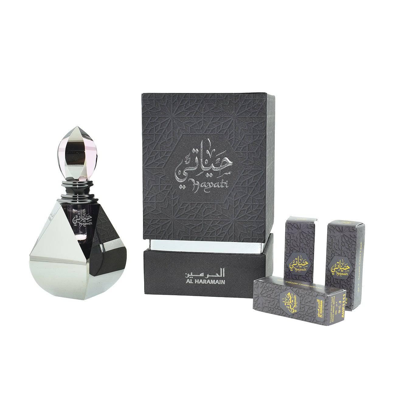 Al Haramain Hayati Perfume Oil 4Pcs 3Ml+3 Refillable 3Ml סט בושם אל חרמין יוניסקס-GLAM42