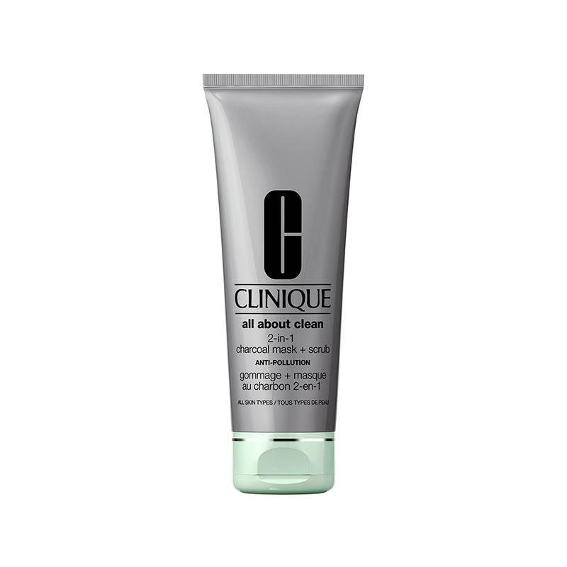 Clinique All About Clean 2 In 1 Charcoal Mask+Scrub Anti Pollution קליניק מסיכה לניקוי ופילינג במוצר אחד-GLAM42