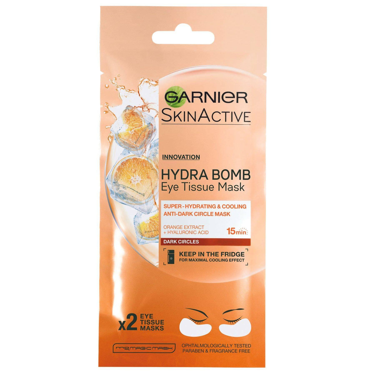 גרנייה Garnier Eye Mask Orange - מסכת טישו עיניים סקין אקטיב תפוז-GLAM42