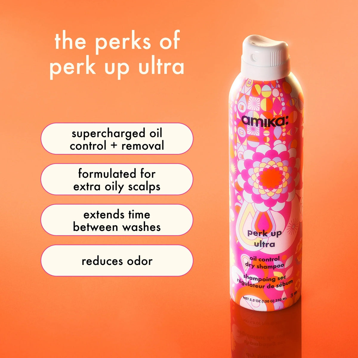 Amika Perk Up Dry Shampoo 189ml אמיקה שמפו יבש מרענן וסופח שומניות ללא חפיפה