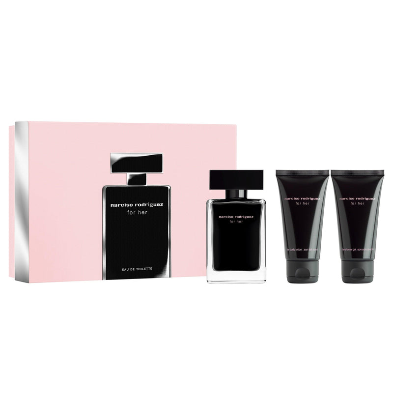 Narciso Rodriguez - For Her 3PCS EDT For Women 50ML + Body Lotion 50ML + Shower Gel 50ML - GLAM42