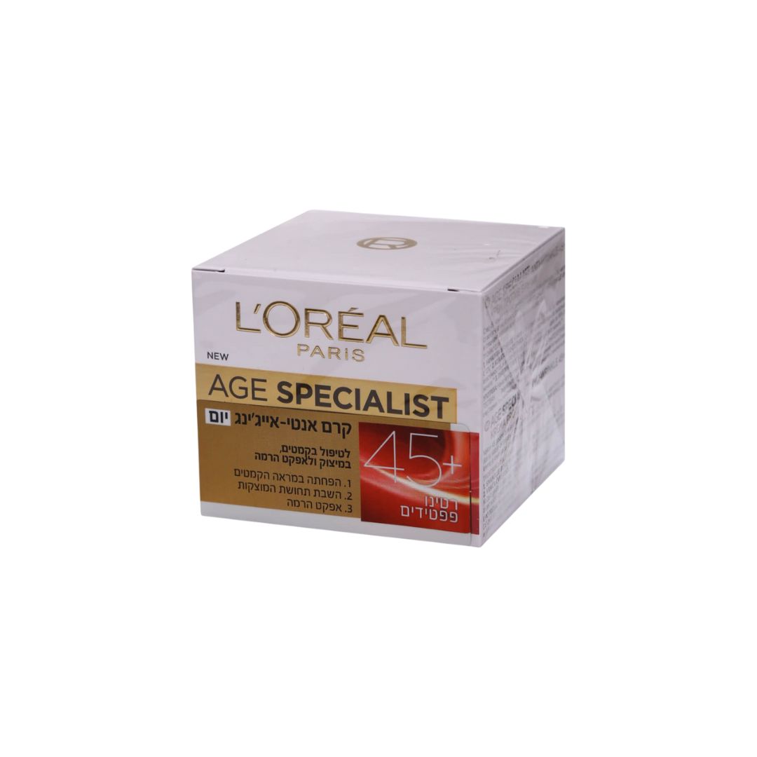 L'Oreal Paris Age Specialist Anti Wrinkle Day Cream לוריאל אייג' ספשיאליסט קרם יום +45