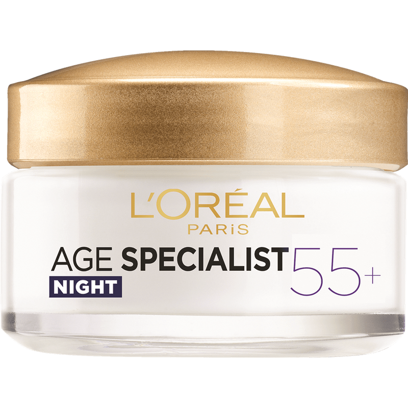 L'Oreal Paris Age Specialist Anti Wrinkle Restoring Night Cream לוריאל אייג' ספשיאליסט קרם לילה +55