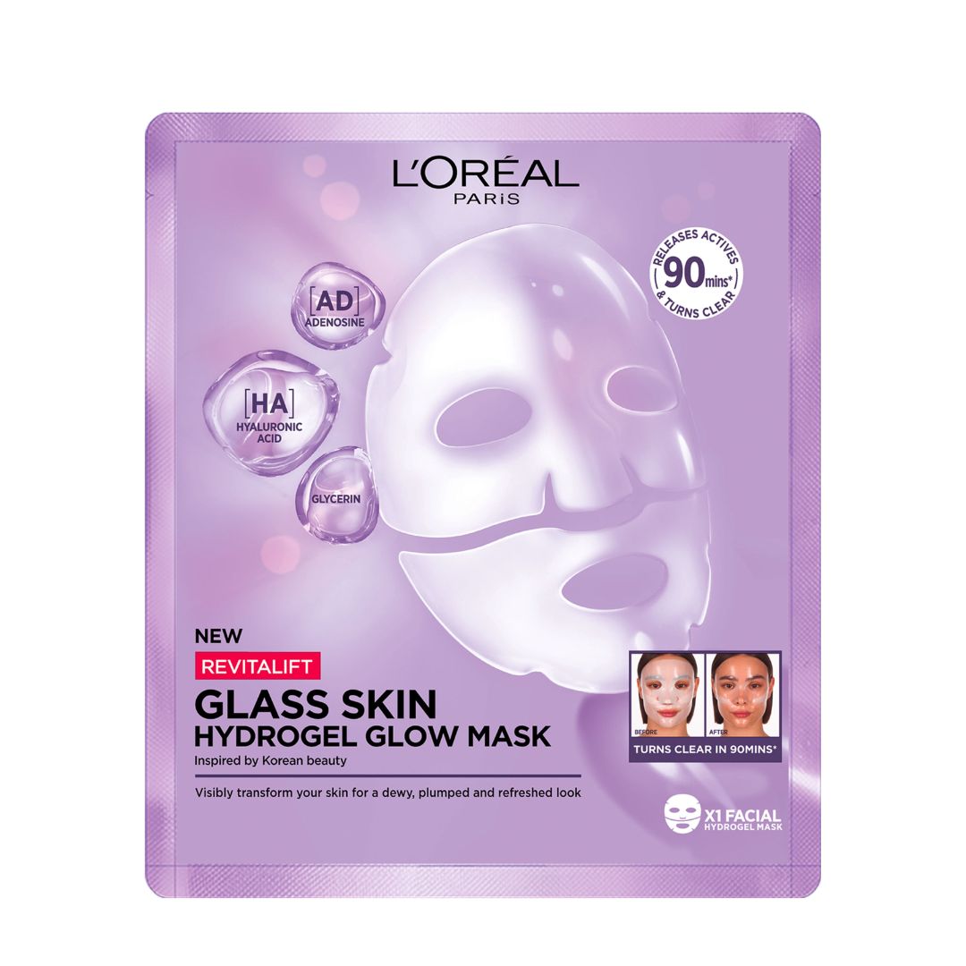L'Oréal Revitalift Glass Skin Hydrogel Glow Mask רויטליפט פילר מסכת ג'ל למראה עור זכוכית זוהר