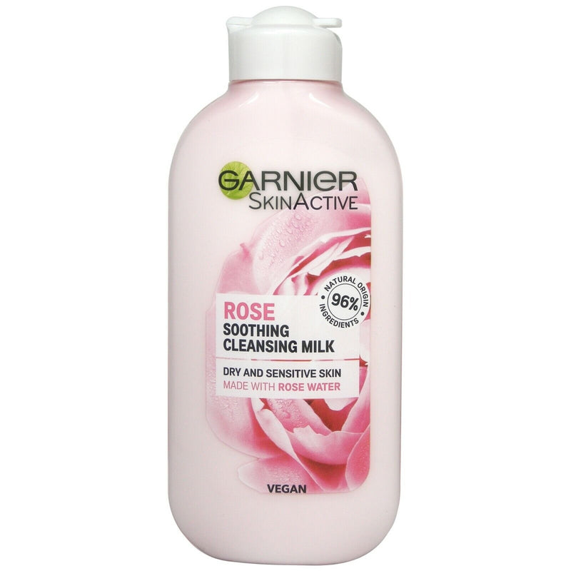 Garnier Rose Soothing Cleansing Milk For Dry & Sensitive Skin גרנייר חלב פנים ורדים לעור יבש ורגיש