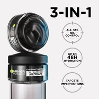 Garnier Pure Active Charcoal Daily Mattifying Air Cream 50ML גרנייה פיור אקטיב קרם לחות פחם למראה מאט-GLAM42