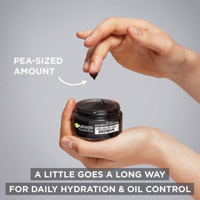 Garnier Pure Active Charcoal Daily Mattifying Air Cream 50ML גרנייה פיור אקטיב קרם לחות פחם למראה מאט-GLAM42
