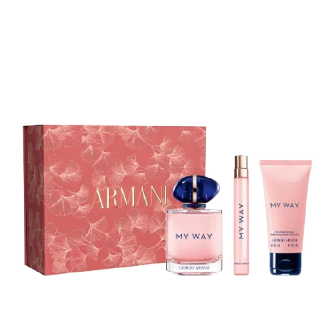 Giorgio Armani My Way EDP Set 90ML+10ML+50ML ג'ורג'יו ארמני מארז בישום לאישה מיי וויי א.ד.פ 90 מ"ל+10 מ"ל+תחליב גוף 50 מ"ל-GLAM42