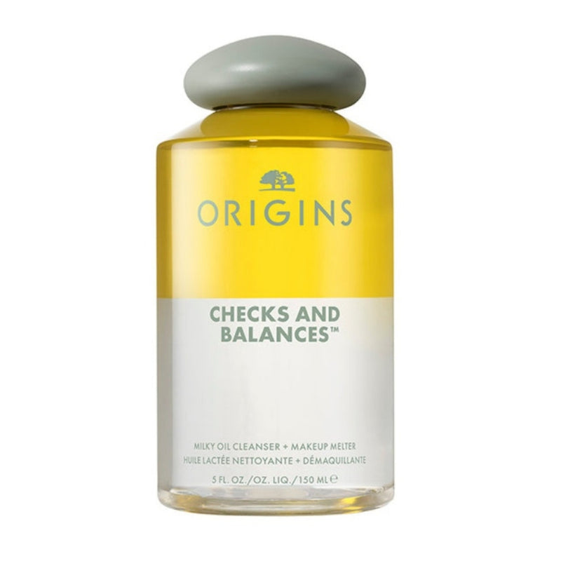 Origins Checks And Balances Milky Oil Cleanser + Makeup Melter ניקוי פנים ומסיר איפור דו-פאזי ההופך משמן לתחליב עדין