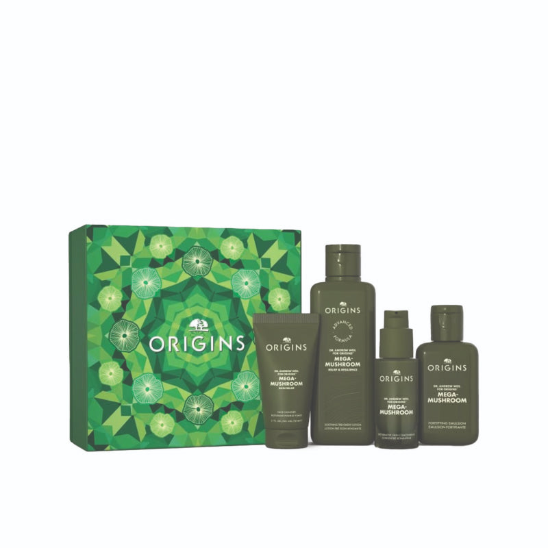 Origins Mega-Mushroom Calming Essentials מארז אוריג'נס לטיפוח העור