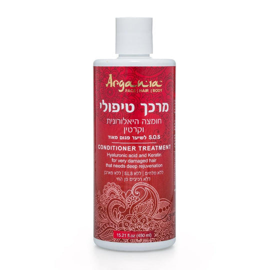 Argania Hyaluronic acid and keratin Conditioner 450ml ארגניה מרכך טיפולי חומצה היאלורונית וקרטין-GLAM42