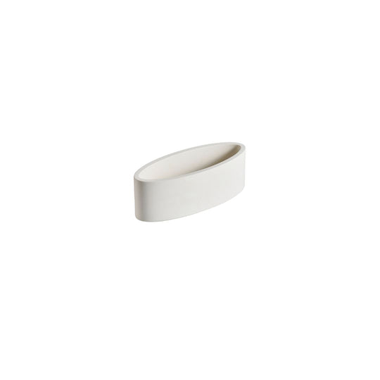 Spring Tall White Vase ספרינג אגרטל בטון לבן אובלי גבוה 20 ס"מ-GLAM42