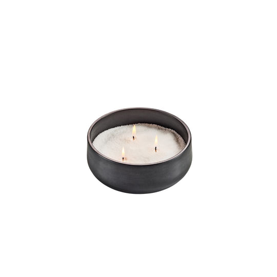Spring Round Black Vase ספרינג אגרטל בטון שחור עגול קוטר 20 ס"מ-GLAM42