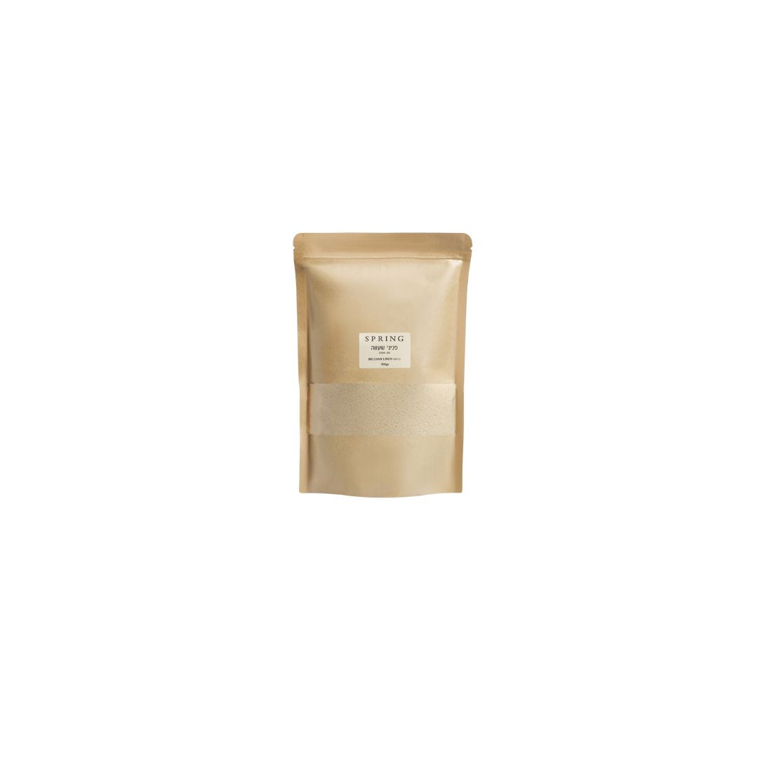 Spring Wax Pearl Candle Belgian Linen ספרינג נר פניני שעווה בריח בלגיאן לינן בצבע שמנת 500 גרם+15 פתילים