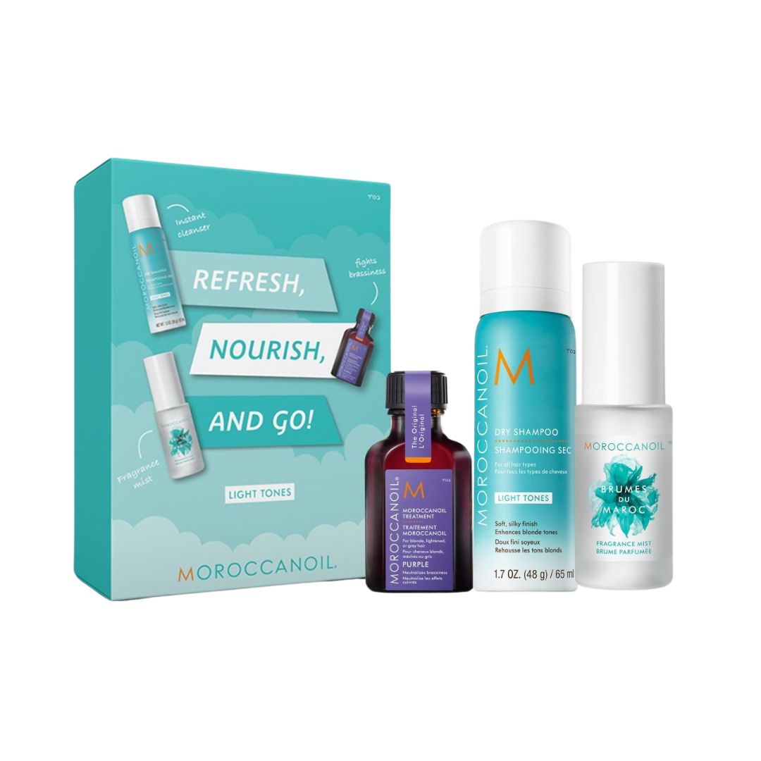 Moroccanoil Refresh Nourish and Go Light Hair 120ml | מורוקנויול ערכת ריענון והזנה לשיער בהיר, 120 מ"ל