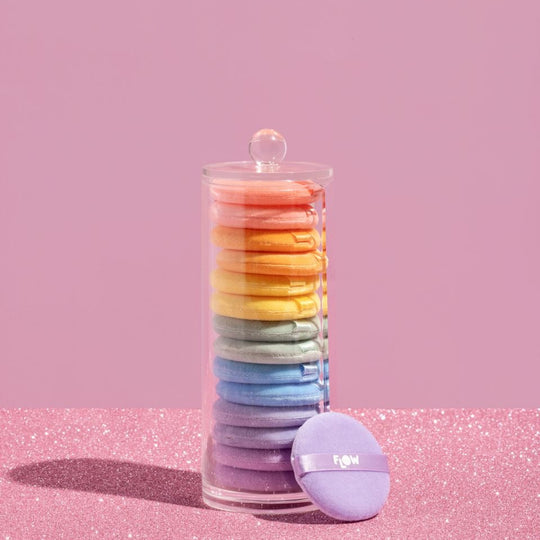 Flow Rainbow Powder Puffs מארז ספוגיות פאפ קשת