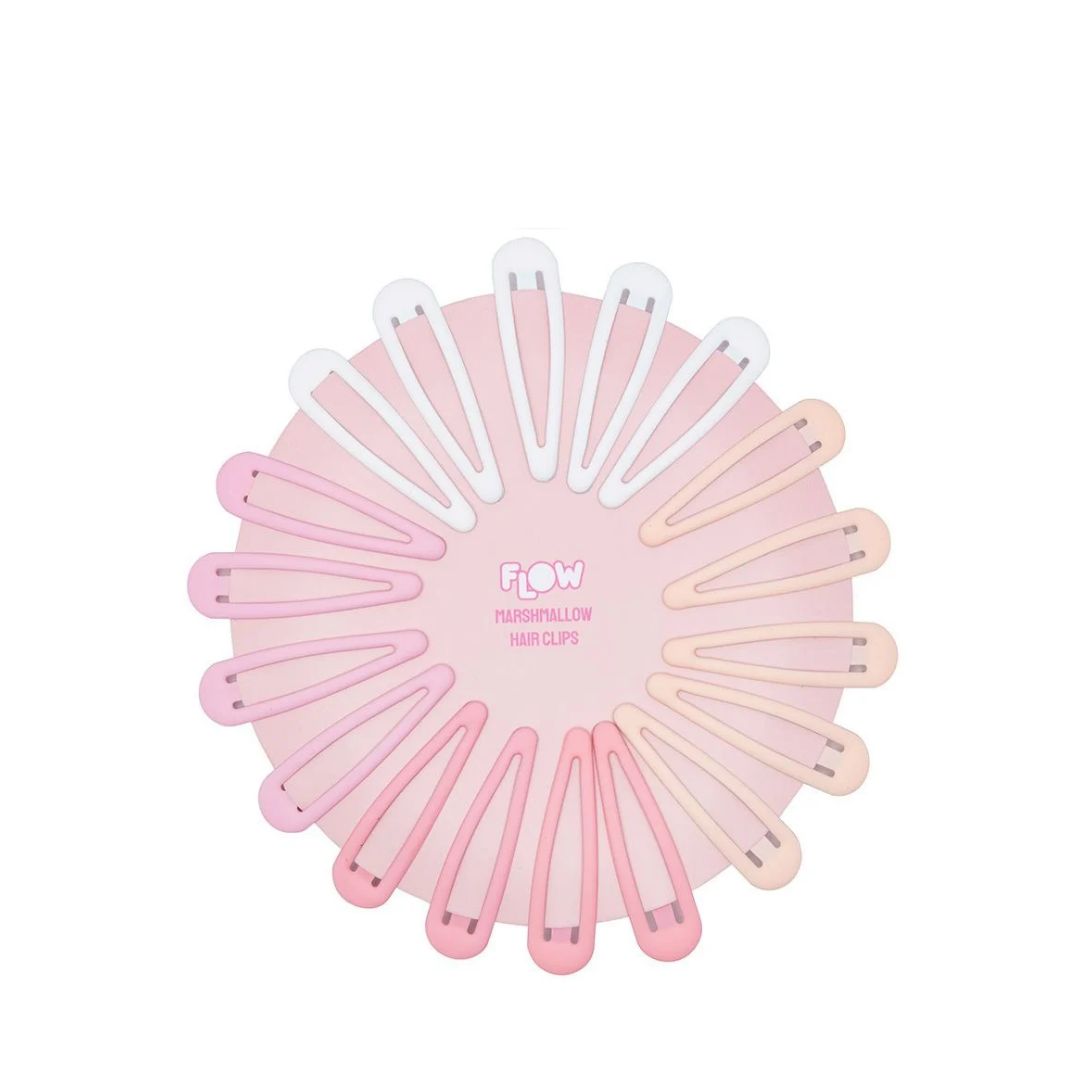Flow Marshmallow Hair Clips פלואו סט 18 סיכות שיער מרשמלו