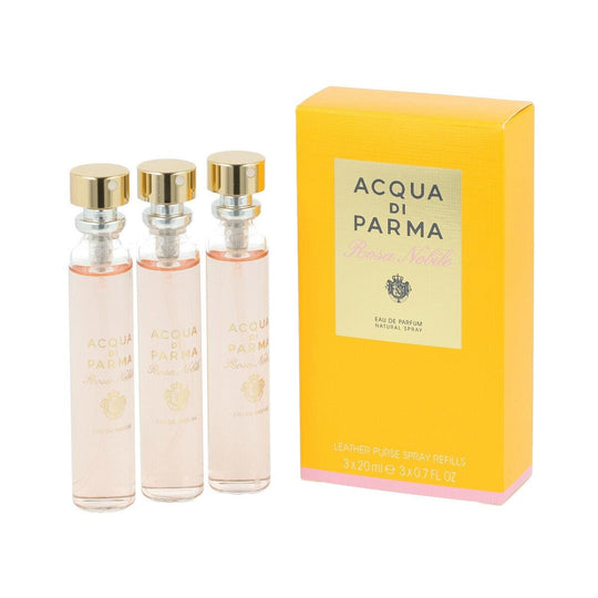 Acqua Di Parma Rosa Nobile Leather Purse Spray Refill Edp 3X20Ml סט אקווה די פארמה לאישה-GLAM42