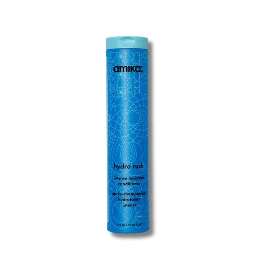 Amika Hydro Rush Intense Moisture Conditioner 275ml אמיקה מרכך מועשר בחומצה היאלורונית ונטול סיליקון מעניק פי 3 לחות למשך 72 שעות - GLAM42