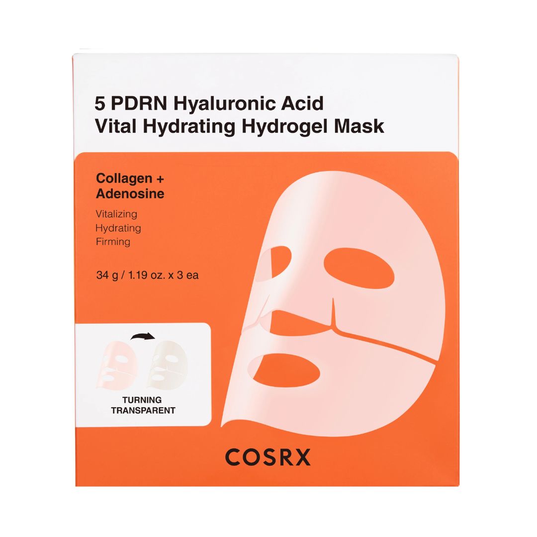 COSRX 5 PDRN Hyaluronic Acid Vital Hydrating Hydrogel Mask 3PCS מסכת הידרוג'ל 5  וחומצה היאלורונית