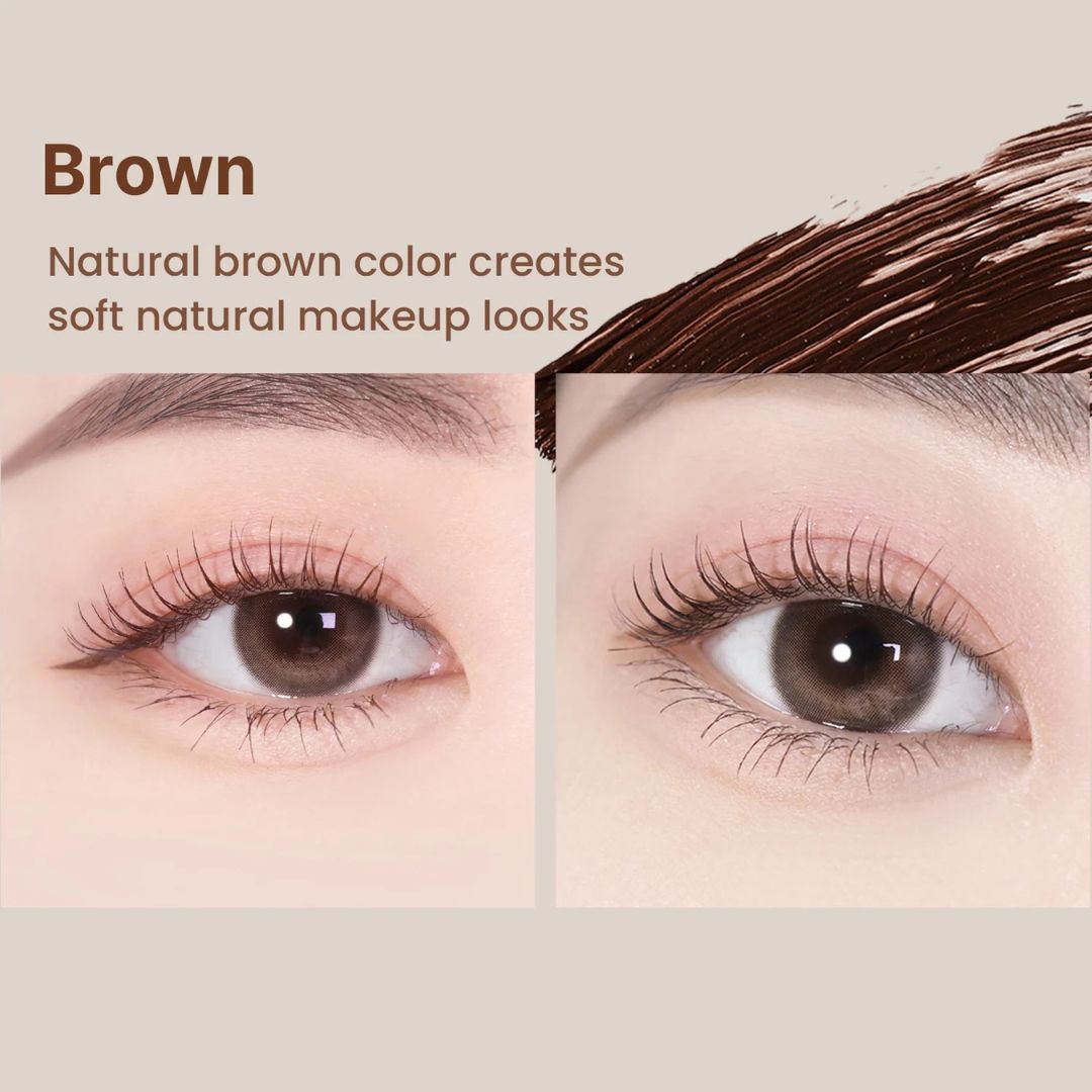 Heimish Dailism Smudge Stop Mascara Brown מסקרה מעגלת חומה למראה ריסים מורמים וללא מריחות