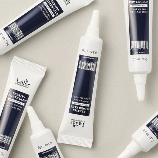 Lador Keratin Power Glue Set 15ML × 4 מארז אמפולות ללא שטיפה לשיקום שיער פגום