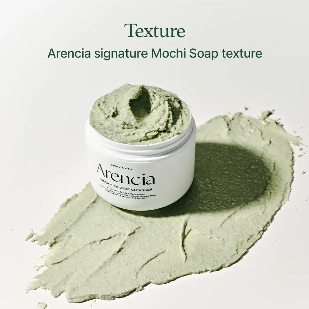 Arencia Fresh Green Rice Mochi Cleanser 120G תרחיץ פנים ירוק עם אורז במרקם מוצ'י