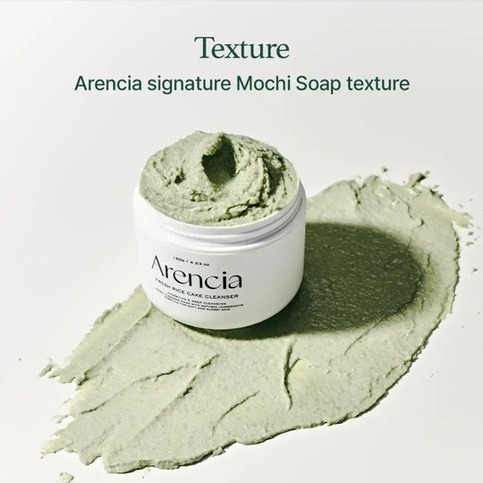 Arencia Fresh Green Rice Mochi Cleanser 120G תרחיץ פנים ירוק עם אורז במרקם מוצ'י