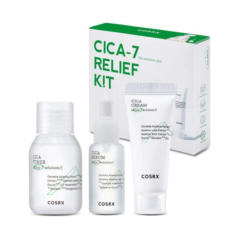 COSRX Pure Fit Trial Kit 55ml | קוסארקס מארז התנסות טונר, סרום וקרם סיקה להרגעת עור מגורה 55 מ"ל