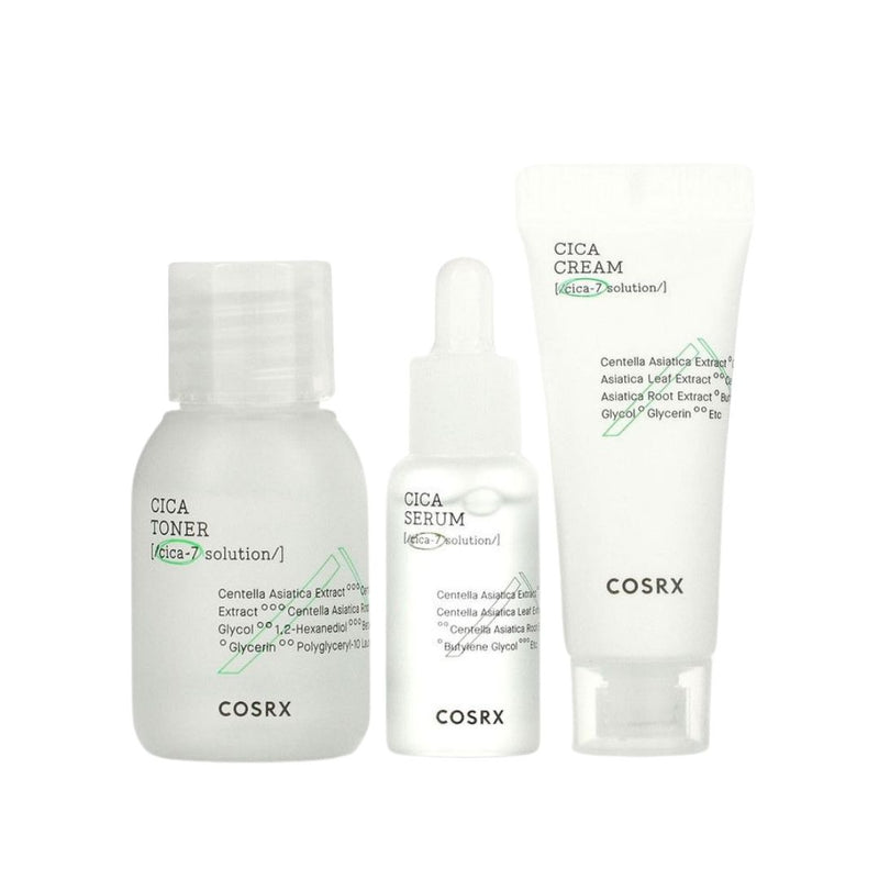 COSRX Pure Fit Trial Kit 55ml | קוסארקס מארז התנסות טונר, סרום וקרם סיקה להרגעת עור מגורה 55 מ"ל