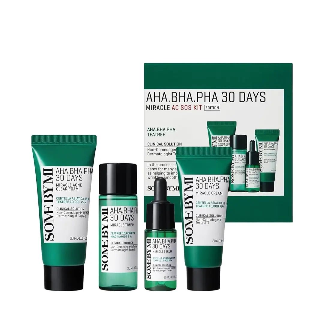 SOME BY MI 30 Days Miracle AC S.O.S Kit מארז טיפוח עם חומצות