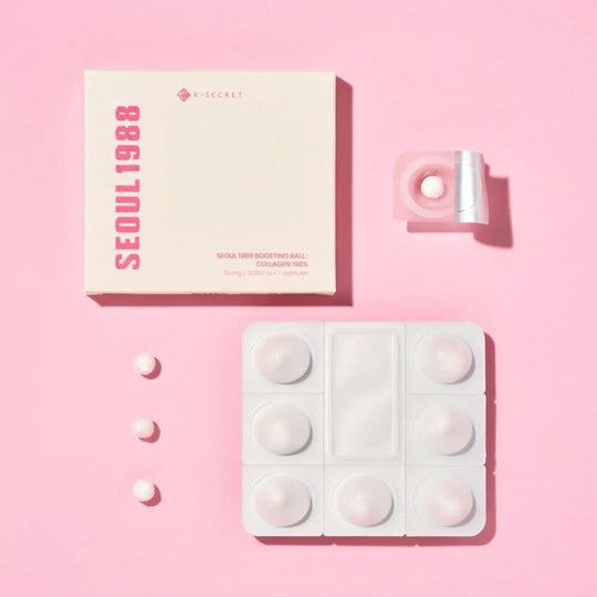 K-SECRET Seoul 1988 Boosting Ball Collagen 100% קולגן טהור מיובש בהקפאה לחיזוק מראה העור