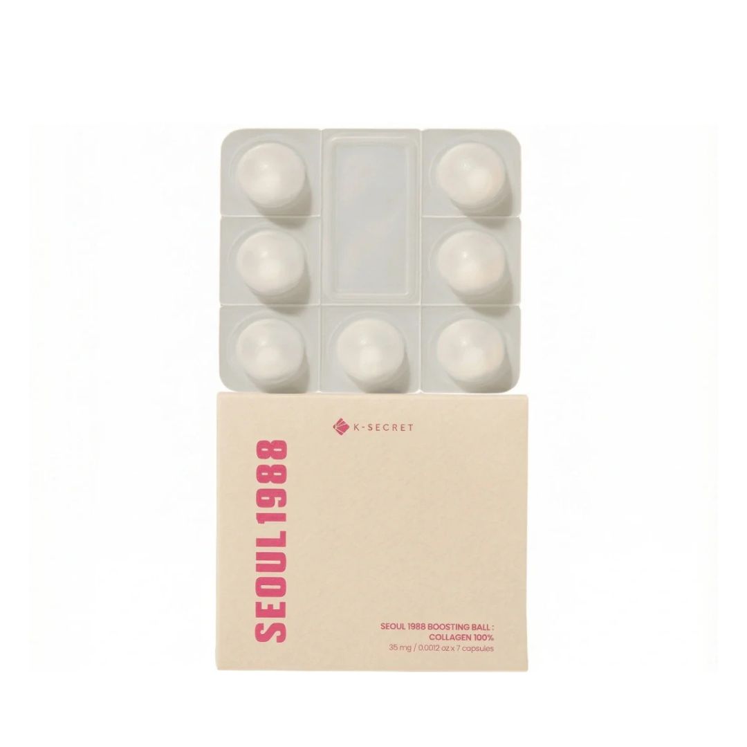 K-SECRET Seoul 1988 Boosting Ball Collagen 100% קולגן טהור מיובש בהקפאה לחיזוק מראה העור