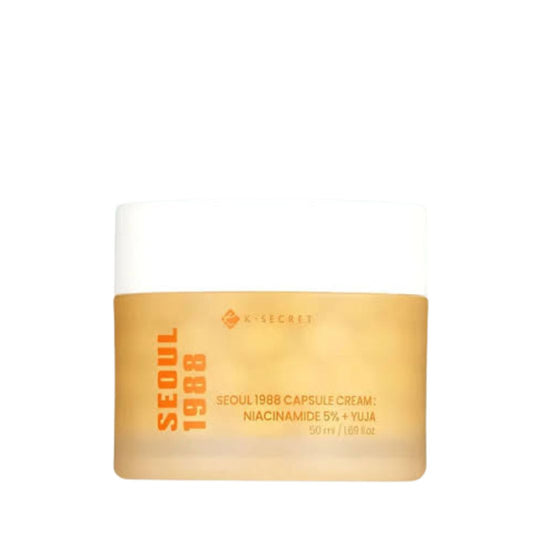K-SECRET Seoul 1988 Niacinamide 5% Capsule Cream 50ML קרם קפסולות עם 5% ניאצינאמיד ויוג'ה להבהרת העור