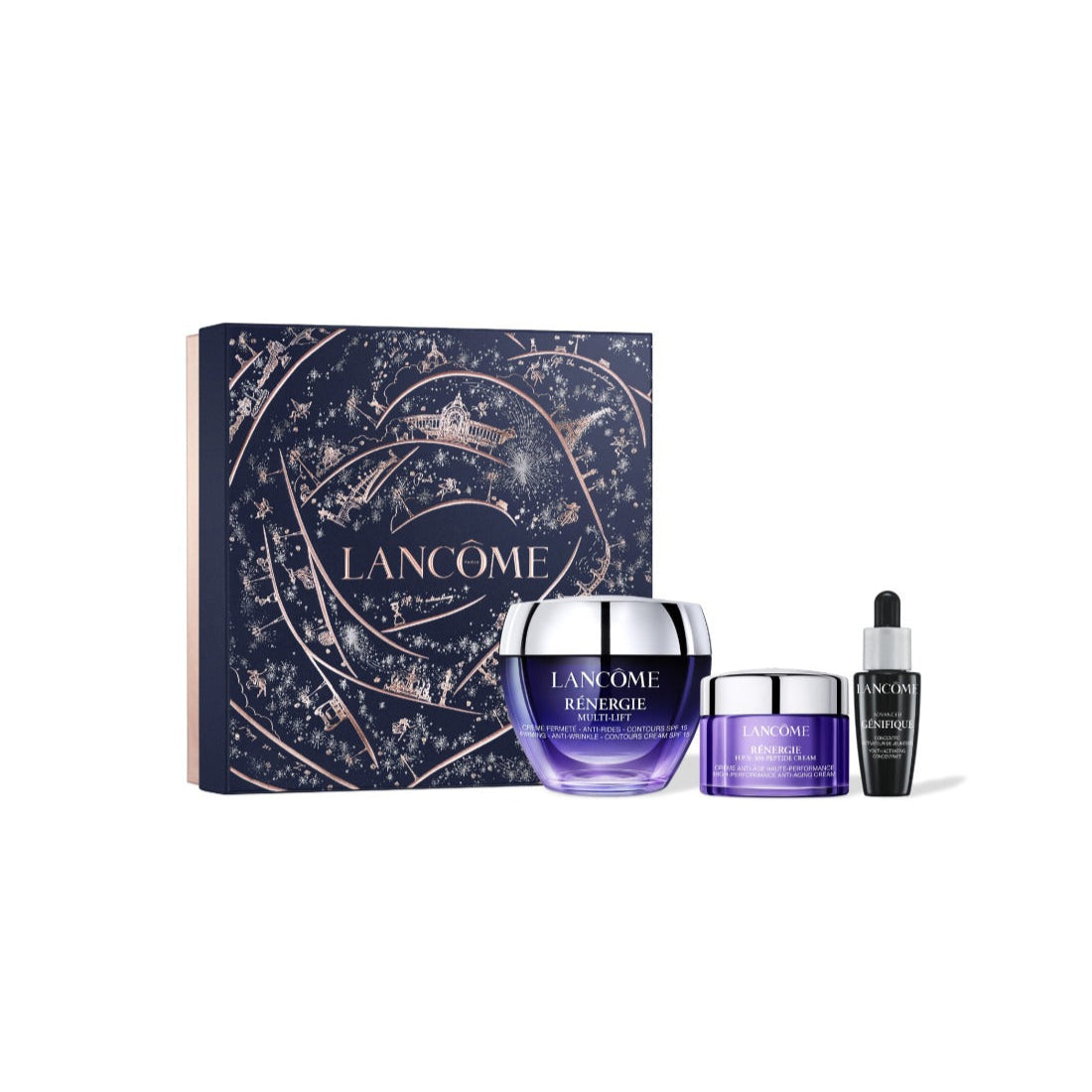 Lancome Renergie H.P.N. 300-Peptide Cream Set | ארז טיפוח לנקום לאישה קרם פנים 50 מ"ל + קרם לילה 15 מ"ל + סרום ג'ניפיק 10 מ"ל