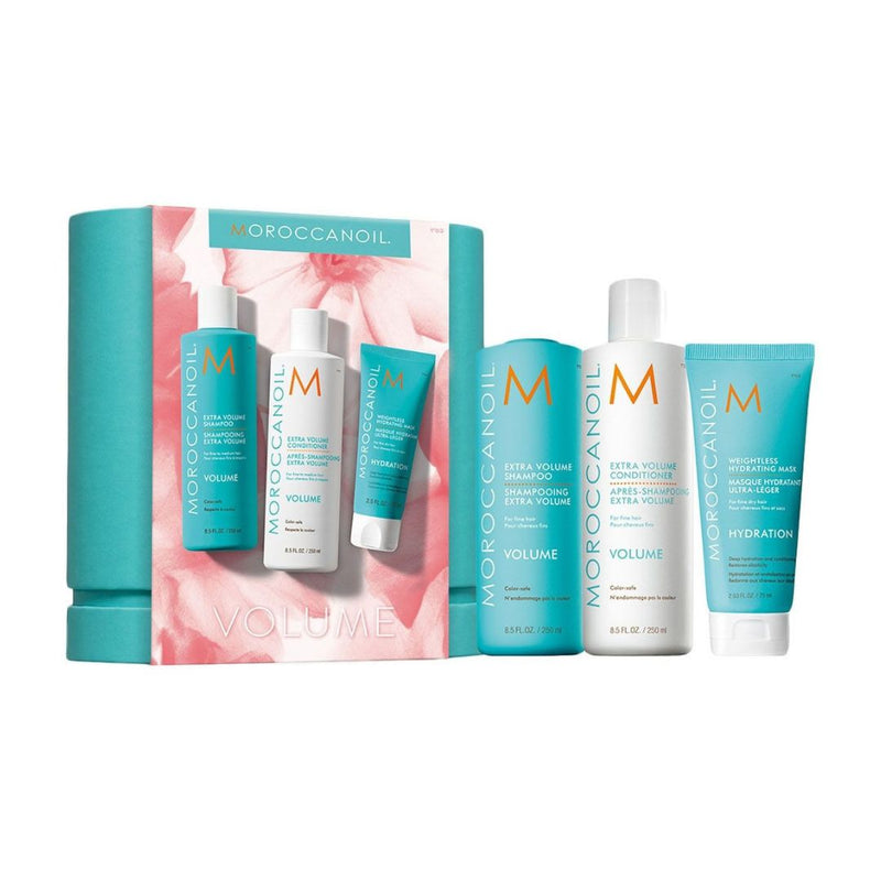Moroccanoil Volume Spring Set – Shampoo 250Ml, Conditioner 250Ml, Hair Mask 75Ml | מורוקנאויל מארז נפח אביבי – שמפו 250 מ"ל, מרכך 250 מ"ל, מסכת שיער 75 מ"ל