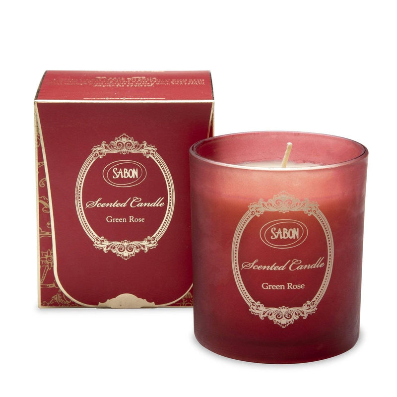 נר בכוס זכוכית גרין רוז Sabon - Candle In Glass Green Rose - GLAM42