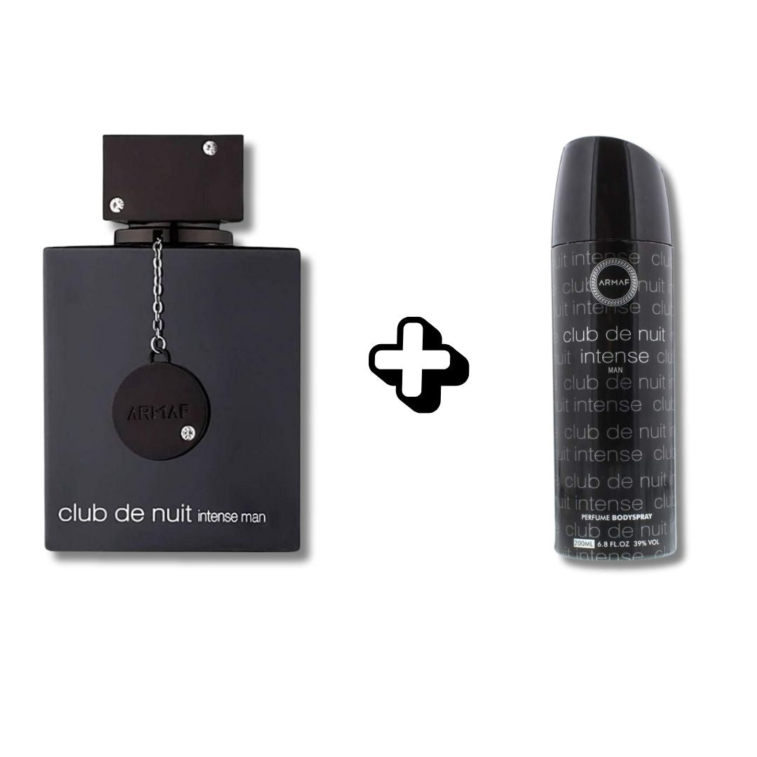 Armaf Club De Nuit Intense Edt 105ml +200ml Body Spray בושם ארמף קלאב דה נויט + ספריי גוף-GLAM42