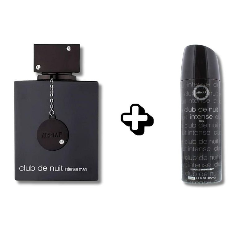 Armaf Club De Nuit Intense Edt 105ml +200ml Body Spray בושם ארמף קלאב דה נויט + ספריי גוף-GLAM42